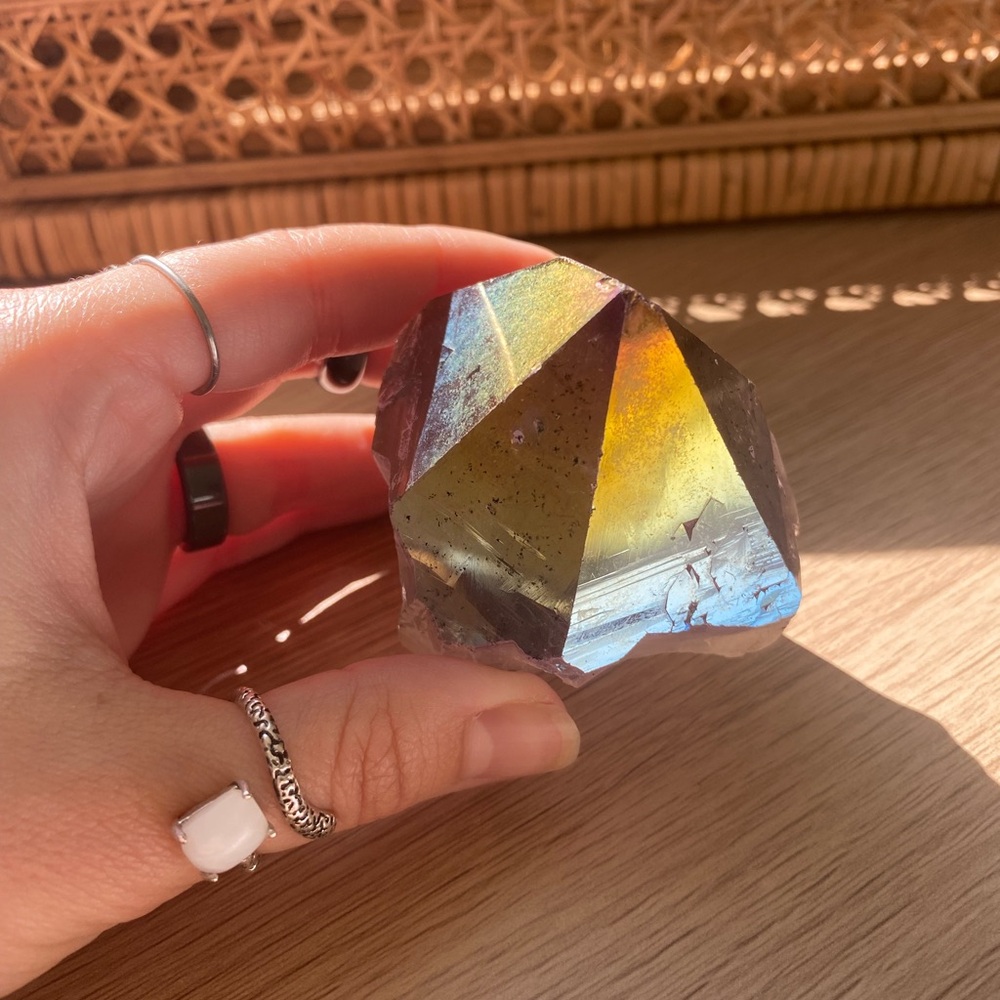 Rainbow Aura Quartz Point